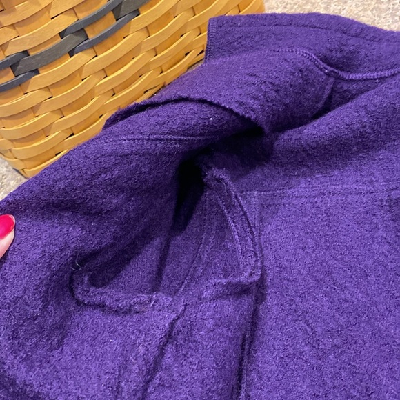 Sandro Petite Wool Purple Belted Jacket Medium - Picture 13 of 17